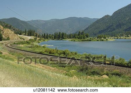 Stock Image -  Plains, MT, Montana, Clark Fork River. Fotosearch
