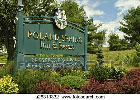 Poland Spring, ME, Maine, Poland Spring Inn & Resort, entrance sign View Large Photo Image Stock Image - Poland Spring, ME, Maine, Poland Spring Inn & Resort, entrance sign. Fotosearch