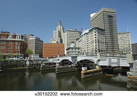 Stock Image -  Providence, RI, Rhode Island, Downtown Skyline. Fotosearch