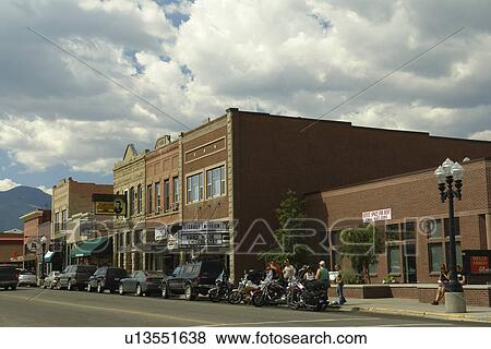 Red Lodge, MT, Montana, downtown, Main Street View Large Photo Image Stock Photo - Red Lodge, MT, Montana, downtown, Main Street. Fotosearch