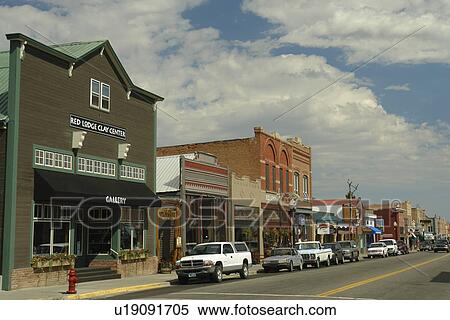 Red Lodge, MT, Montana, downtown, Main Street View Large Photo Image Stock Photography - Red Lodge, MT, Montana, downtown, Main Street. Fotosearch