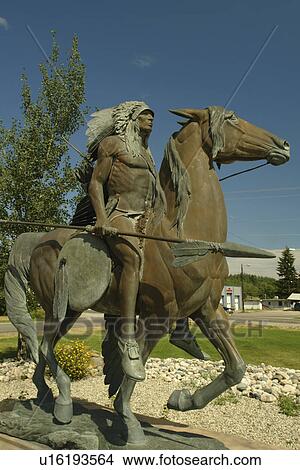 Red Lodge, MT, Montana, statue of Indian on horseback View Large Photo Image Picture - Red Lodge, MT, Montana, statue of Indian on horseback. Fotosearch