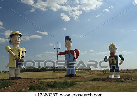 Regent, ND, North Dakota, The Enchanted Highway, World's Largest Scrap Metal Sculptures, Tin Family View Large Photo Image Stock Photo - Regent, ND, North Dakota, The Enchanted Highway, World's Largest Scrap Metal Sculptures, Tin Family. Fotosearch