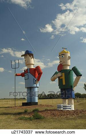 Regent, ND, North Dakota, The Enchanted Highway, World's Largest Scrap Metal Sculptures, Tin Family View Large Photo Image Stock Photo - Regent, ND, North Dakota, The Enchanted Highway, World's Largest Scrap Metal Sculptures, Tin Family. Fotosearch