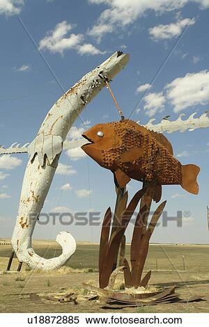 Regent, ND, North Dakota, The Enchanted Highway, World's Largest Scrap Metal Sculptures, Fisherman's Dream View Large Photo Image Stock Photography - Regent, ND, North Dakota, The Enchanted Highway, World's Largest Scrap Metal Sculptures, Fisherman's Dream. Fotosearch