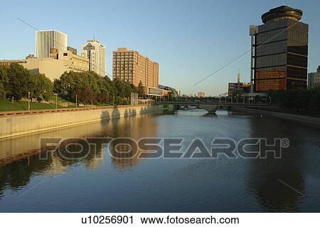 Rochester, NY, New York, Genesee River, downtown skyline View Large Photo Image Stock Image - Rochester, NY, New York, Genesee River, downtown skyline. Fotosearch