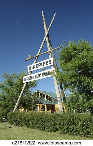 Stock Image -  Ronan, MT, Montana, Flathead Indian Reservation, Mission Valley, Ninepipes Museum of Early Montana. Fotosearch