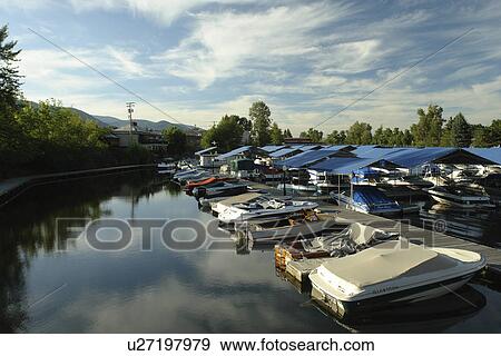 Stock Photo -  Sandpoint, ID, Idaho, Pend Oreille Lake, marina. Fotosearch