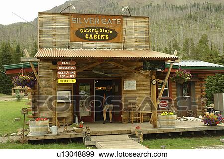 Silver Gate, MT, Montana, General Store & Cabins View Large Photo Image Stock Photo - Silver Gate, MT, Montana, General Store & Cabins. Fotosearch