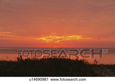 Sleeping Bear Dunes National Lakeshore, MI, Michigan, Lake Michigan, sunset View Large Photo Image Stock Photo - Sleeping Bear Dunes National Lakeshore, MI, Michigan, Lake Michigan, sunset. Fotosearch