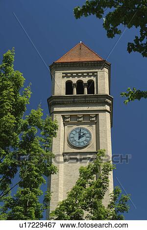 Spokane, WA, Washington, Clock Tower, Riverfront Park View Large Photo Image Stock Photo - Spokane, WA, Washington, Clock Tower, Riverfront Park. Fotosearch
