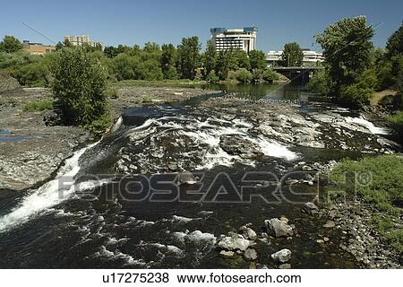 Stock Photo -  Spokane, WA, Washington, Spokane Falls, Spokane River, riverfront. Fotosearch