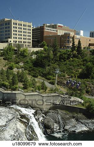 Spokane, WA, Washington, Spokane Falls, Spokane River, riverfront, downtown View Large Photo Image Stock Photo - Spokane, WA, Washington, Spokane Falls, Spokane River, riverfront, downtown. Fotosearch