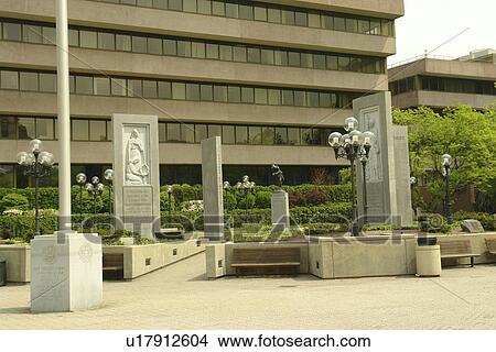 Picture -  Stamford, CT, Connecticut, Downtown, War Memorial . Fotosearch