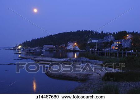 Stonington, ME, Maine, Deer Isle, fishing harbor, evening, full moon View Large Photo Image Stock Image - Stonington, ME, Maine, Deer Isle, fishing harbor, evening, full moon. Fotosearch