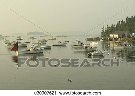 Stock Image -  Stonington, ME, Maine, Deer Isle, fishing harbor. Fotosearch