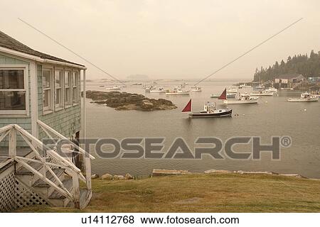 Stonington, ME, Maine, Deer Isle, fishing harbor, fog View Large Photo Image Stock Photo - Stonington, ME, Maine, Deer Isle, fishing harbor, fog. Fotosearch