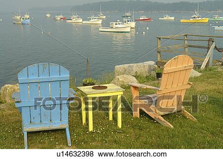 Stonington, ME, Maine, Deer Isle, fishing harbor, adirondack chairs View Large Photo Image Stock Photo - Stonington, ME, Maine, Deer Isle, fishing harbor, adirondack chairs. Fotosearch