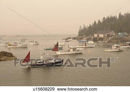 Stonington, ME, Maine, Deer Isle, fishing harbor, fog View Large Photo Image Stock Photo - Stonington, ME, Maine, Deer Isle, fishing harbor, fog. Fotosearch
