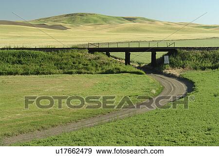The Palouse Country, WA, Washington, Whitman County, rolling hills, fields, railroad bridge View Large Photo Image Stock Photo - The Palouse Country, WA, Washington, Whitman County, rolling hills, fields, railroad bridge. Fotosearch