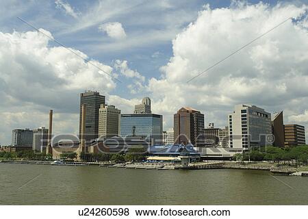 Stock Photo -  Toledo, OH, Ohio, Downtown Skyline, Maumee River. Fotosearch