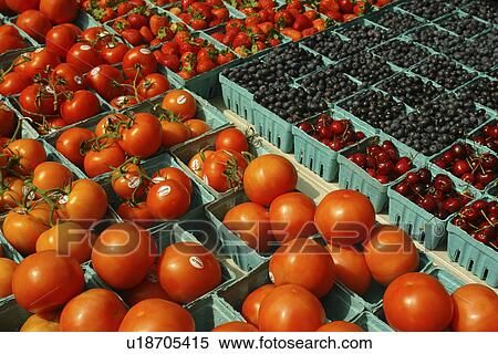 Upstate, NY, New York, Farmer's Market, tomatoes, berries, produce View Large Photo Image Stock Photography - Upstate, NY, New York, Farmer's Market, tomatoes, berries, produce. Fotosearch