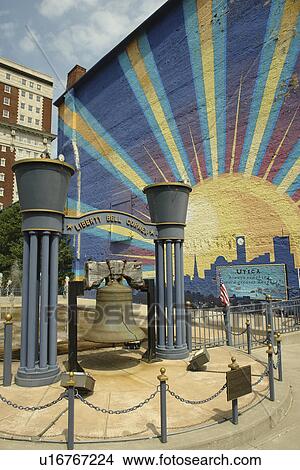 Picture -  Utica, NY, New York, Downtown, Liberty Bell Corner. Fotosearch