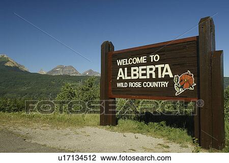 Waterton Lakes National Park, Alberta, Canada, Rocky Mountains, Welcome to Alberta Canada entrance sign, border View Large Photo Image Stock Image - Waterton Lakes National Park, Alberta, Canada, Rocky Mountains, Welcome to Alberta Canada entrance sign, border. Fotosearch