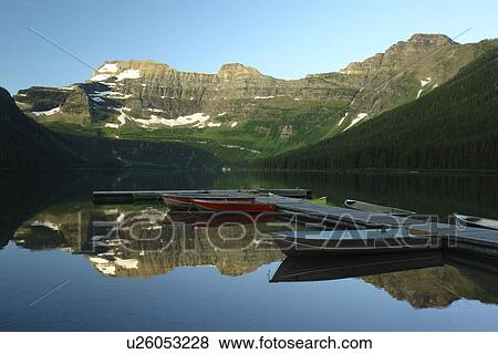 Stock Photo -  Waterton Lakes National Park, Alberta, Canada, Rocky Mountains, Cameron Lake. Fotosearch