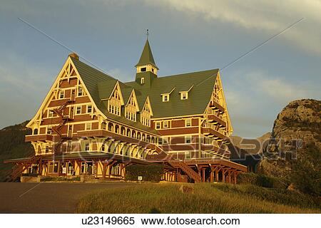 Waterton Lakes National Park, Alberta, Canada, Rocky Mountains, Prince of Wales Hotel, Upper and Middle Waterton Lakes View Large Photo Image Stock Photography - Waterton Lakes National Park, Alberta, Canada, Rocky Mountains, Prince of Wales Hotel, Upper and Middle Waterton Lakes. Fotosearch