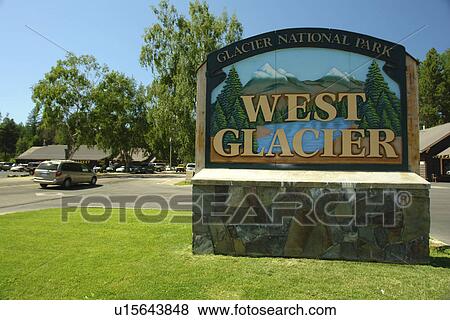 Stock Photo -  West Glacier, MT, Montana, Glacier National Park, entrance. Fotosearch
