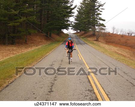 woman, biking, Blue Ridge Parkway, Galax, Virginia, VA View Large Photo Image Stock Photo - woman, biking, Blue Ridge Parkway, Galax, Virginia, VA. Fotosearch