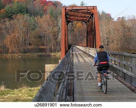woman, biking, bridge, New River State Park, Galax, Virginia, VA View Large Photo Image Stock Image - woman, biking, bridge, New River State Park, Galax, Virginia, VA. Fotosearch