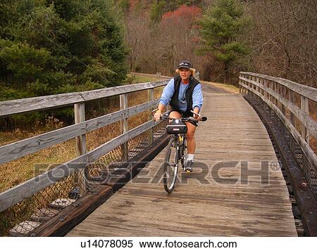 woman, biking, New River State Park, Galax, Virginia, VA View Large Photo Image Stock Photography - woman, biking, New River State Park, Galax, Virginia, VA. Fotosearch