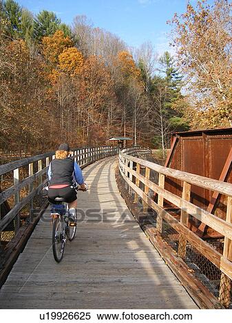 woman, biking, New River State Park, Galax, Virginia, VA View Large Photo Image Stock Photography - woman, biking, New River State Park, Galax, Virginia, VA. Fotosearch