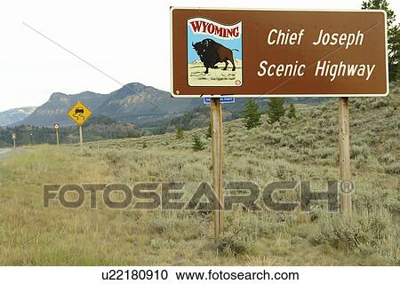 WY, Wyoming, Beartooth All American Road, Chief Joseph Scenic Highway, Rt. 212, road sign View Large Photo Image Stock Image - WY, Wyoming, Beartooth All American Road, Chief Joseph Scenic Highway, Rt. 212, road sign. Fotosearch
