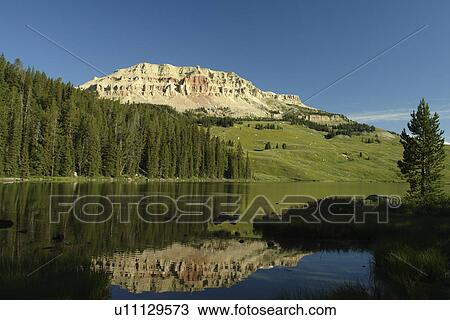 Stock Image -  WY, Wyoming, Beartooth Scenic Highway, Beartooth All American Road, Beartooth Lake, Glacial Lake. Fotosearch