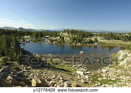 WY, Wyoming, Beartooth Scenic Highway, Beartooth All American Road, Beartooth Lake, Glacial Lake View Large Photo Image Stock Photo - WY, Wyoming, Beartooth Scenic Highway, Beartooth All American Road, Beartooth Lake, Glacial Lake. Fotosearch