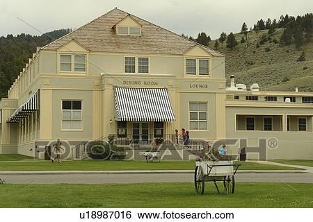 Yellowstone National Park, WY, Wyoming, Mammoth Hot Springs, Mammoth Hot Springs Hotel View Large Photo Image Stock Photograph - Yellowstone National Park, WY, Wyoming, Mammoth Hot Springs, Mammoth Hot Springs Hotel. Fotosearch