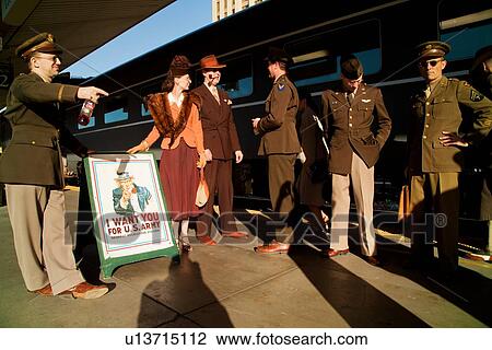 1940's Reenactors relive Pearl Harbor Day World War II Troop Train, Los Angeles to San Diego. View Large Photo Image Stock Image - 1940's Reenactors relive Pearl Harbor Day World War II Troop Train, Los Angeles to San Diego.. Fotosearch