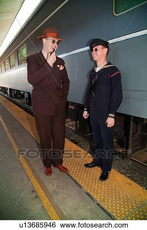 1940's Reenactors relive Pearl Harbor Day World War II Troop Train, Los Angeles to San Diego. View Large Photo Image Stock Photograph - 1940's Reenactors relive Pearl Harbor Day World War II Troop Train, Los Angeles to San Diego.. Fotosearch