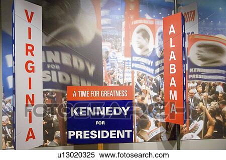 Stock Photography - 1960 Presidential Election display at at John F. Kennedy Presidential Library and Museum, Boston, MA.. Fotosearch