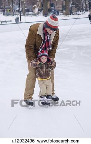 Father and Son Ice Skate View Large Photo Image Stock Photograph - Father and Son Ice Skate. Fotosearch
