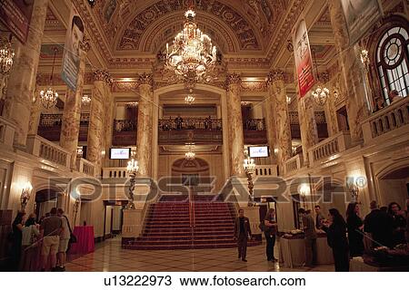 Stock Image - Illuminated Theater, Boston, MA.. Fotosearch