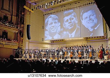 Picture - Kennedy Brothers projected at Symphony Hall Concert Performance, Boston Pops. Fotosearch