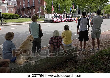 Stock Image - Memorial Day Ceremony, Concord, MA. Fotosearch