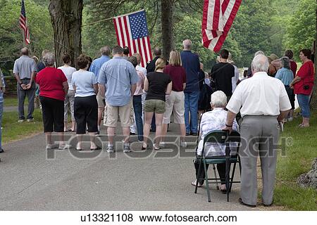 Stock Photo - Memorial Day Ceremony, Concord, New England, MA. Fotosearch