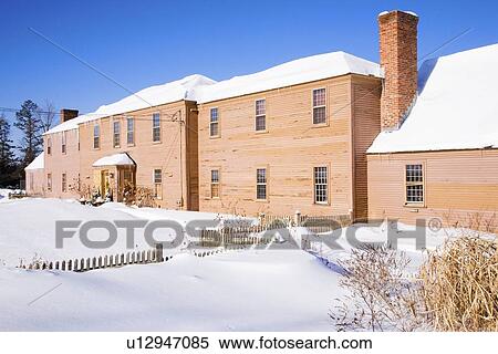 New England Historic Home in Snow View Large Photo Image Stock Photography - New England Historic Home in Snow. Fotosearch