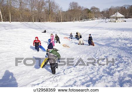 Stock Photo - Sleigh Riding in New England. Fotosearch