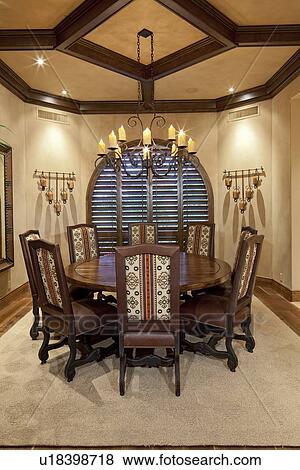 Dining table in luxury home View Large Photo Image Stock Photo - Dining table in luxury home. Fotosearch